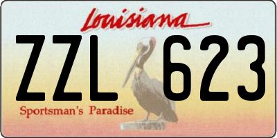 LA license plate ZZL623