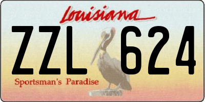 LA license plate ZZL624