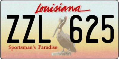 LA license plate ZZL625