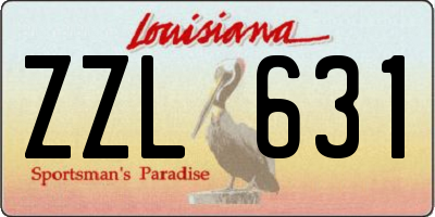 LA license plate ZZL631