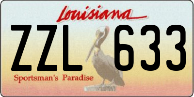 LA license plate ZZL633