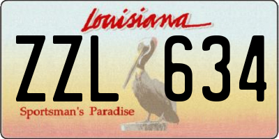 LA license plate ZZL634