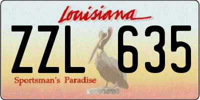 LA license plate ZZL635