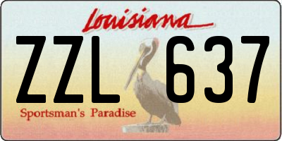 LA license plate ZZL637