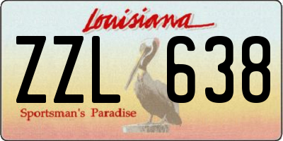 LA license plate ZZL638