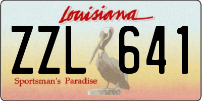 LA license plate ZZL641