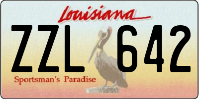 LA license plate ZZL642