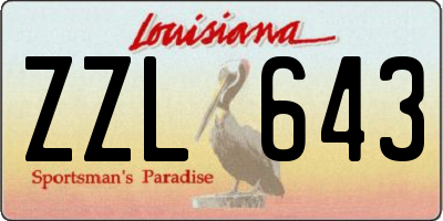 LA license plate ZZL643