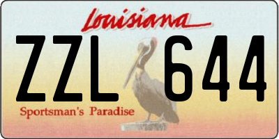 LA license plate ZZL644