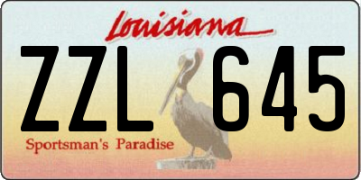 LA license plate ZZL645