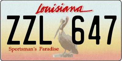 LA license plate ZZL647