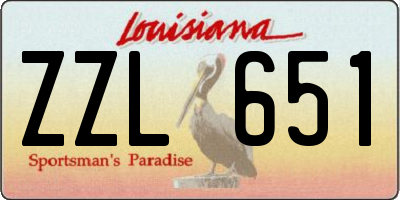 LA license plate ZZL651