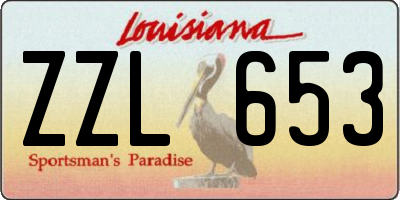 LA license plate ZZL653