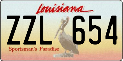 LA license plate ZZL654