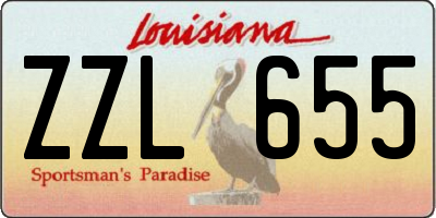 LA license plate ZZL655