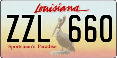 LA license plate ZZL660