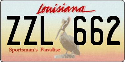 LA license plate ZZL662