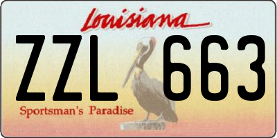 LA license plate ZZL663