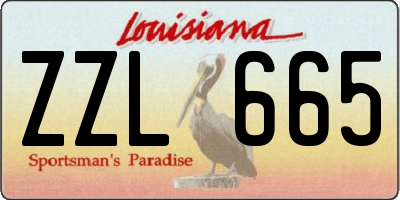 LA license plate ZZL665