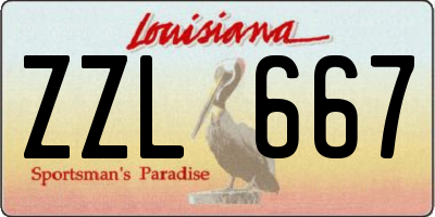 LA license plate ZZL667