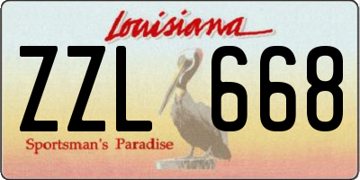 LA license plate ZZL668