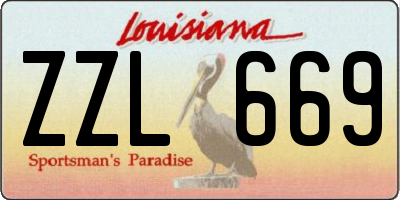 LA license plate ZZL669