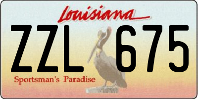 LA license plate ZZL675