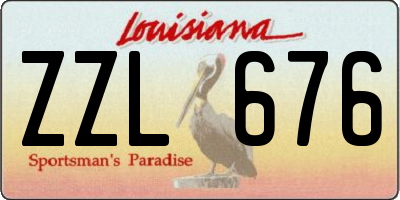 LA license plate ZZL676