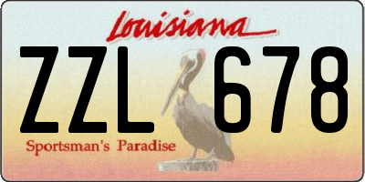 LA license plate ZZL678