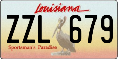 LA license plate ZZL679