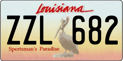 LA license plate ZZL682