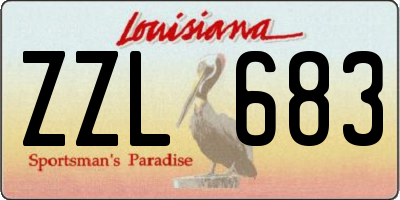 LA license plate ZZL683