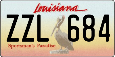 LA license plate ZZL684