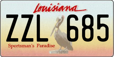 LA license plate ZZL685