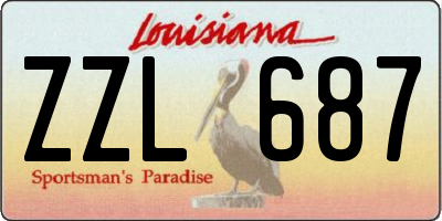 LA license plate ZZL687