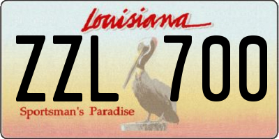 LA license plate ZZL700