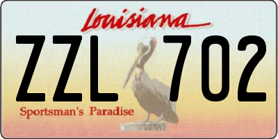 LA license plate ZZL702