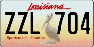 LA license plate ZZL704