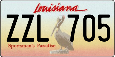 LA license plate ZZL705