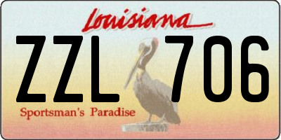 LA license plate ZZL706