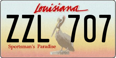 LA license plate ZZL707