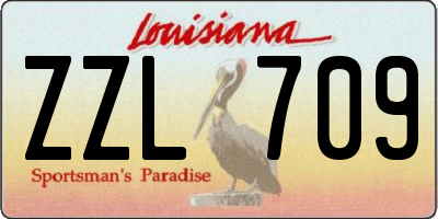 LA license plate ZZL709