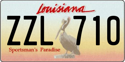 LA license plate ZZL710