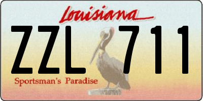 LA license plate ZZL711