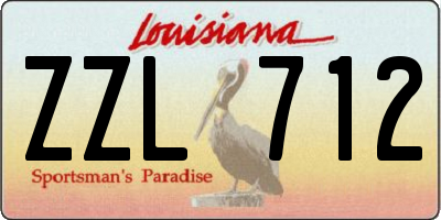 LA license plate ZZL712