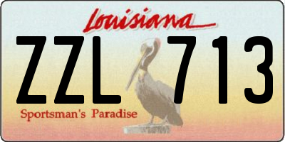 LA license plate ZZL713