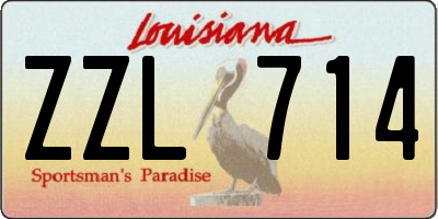 LA license plate ZZL714