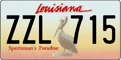 LA license plate ZZL715