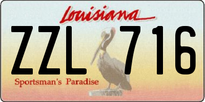 LA license plate ZZL716