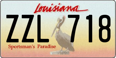 LA license plate ZZL718